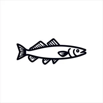 Simple fish Vector with Minimalist and modern design Stock Illustration