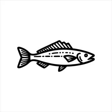 Simple fish Vector with Minimalist and modern design Stock Illustration
