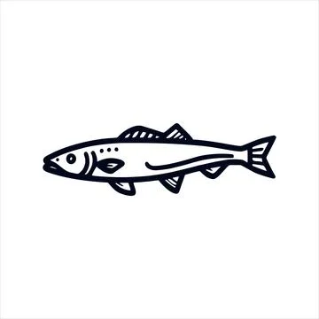 Simple fish Vector with Minimalist and modern design Stock Illustration
