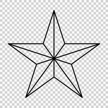 Simple Five Pointed Star Outline lines black plain geometric Ilustración de archivo