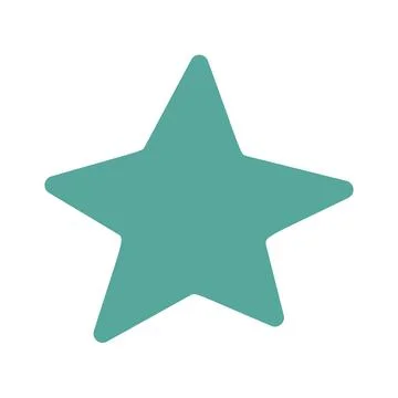 Simple five pointed star shape in dark teal turquoise color. Flat style vec.. Stock Illustration