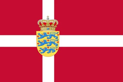 Simple flag with coat of arms Stock Illustration