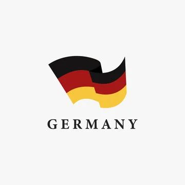 Simple Flag Logo icon of Germany ,german icon on white background Stock Illustration