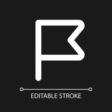 Simple flag for report pixel perfect white linear ui icon for dark theme Stock Illustration