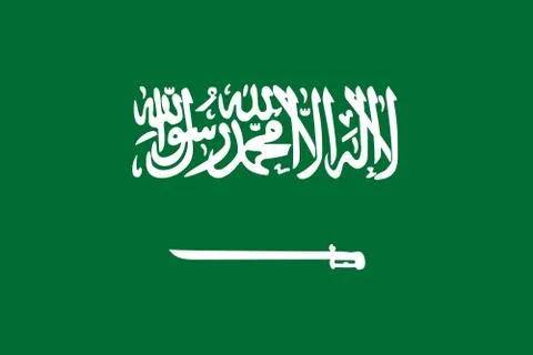 Simple flag of Saudi Arabia. Correct size, proportion, colors. Stock-Illustration