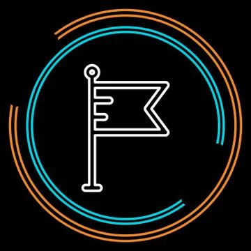 Simple Flag Thin Line Vector Icon Stock Illustration