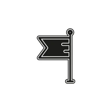 Simple Flag Vector Icon Stock Illustration