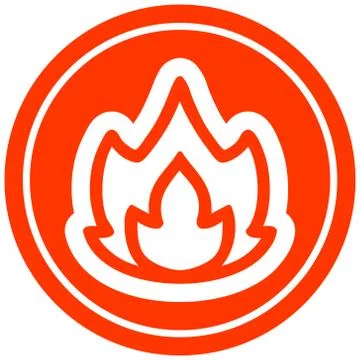 Simple flame circular icon Stock Illustration