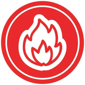 Simple flame circular icon Stock Illustration
