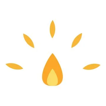 Simple Flame Icon With Light Rays Vector Illustration 스톡 일러스트