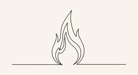 Simple flame icon outline 库存插图