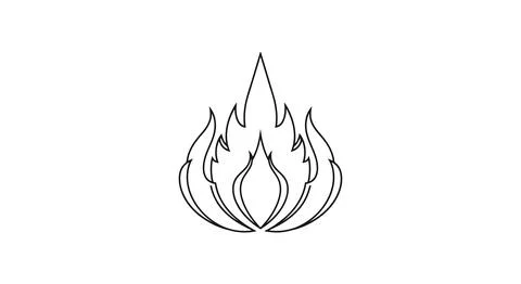 Simple flame icon outline Stock Illustration