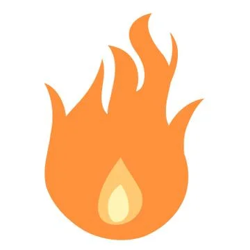 Simple flame icon - vector fire illustration design element. Stock Illustration