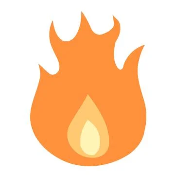 Simple flame icon - vector fire illustration design element. Stock Illustration
