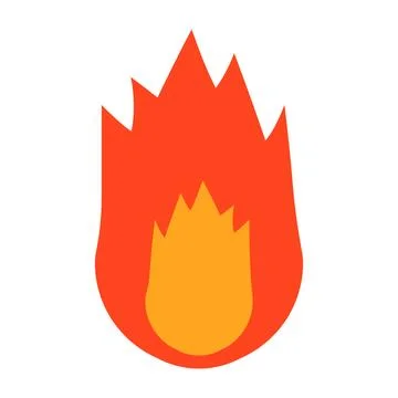 A simple flame icon. Vector. Stock Illustration