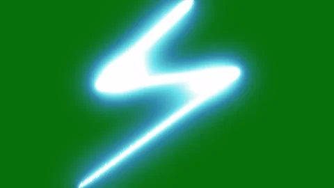 Simple Flash FX Cartoon Lightning Burst with Electric Energy on Green 4K Stock Footage 345344488