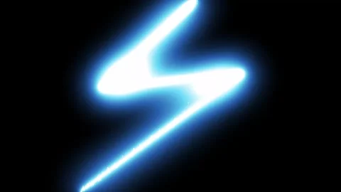 Simple Flash FX with Cartoon Lightning Energy Burst on Black Background 4K Stock Footage 345344492