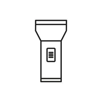 Simple Flashlight Thin Line Icon Symbol Design Stock Illustration