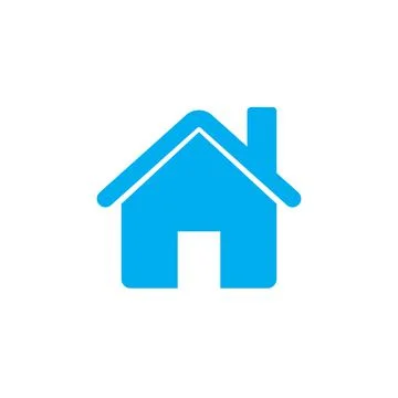 Simple flat 10eps vector illustration of a blue home icon, symbol, or sign Stock Illustration