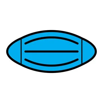 Simple flat 10eps vector illustration of a blue face mask icon sign Stock Illustration