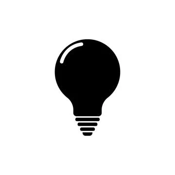 Simple flat 10eps vector illustration of a black bulb icon, sign, or symbol Stock Illustration
