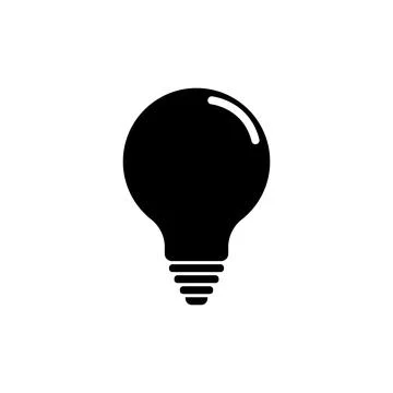 Simple flat 10eps vector illustration of a black bulb icon, sign, or symbol Stock Illustration