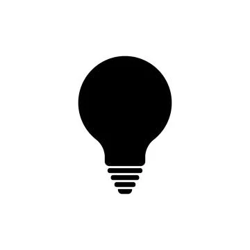 Simple flat 10eps vector illustration of a black bulb icon, sign, or symbol Stock Illustration