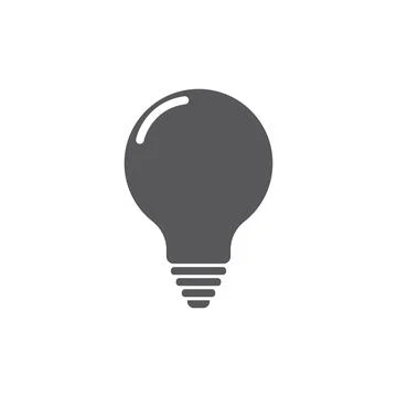 Simple flat 10eps vector illustration of a grey bulb icon, sign, or symbol Stock Illustration