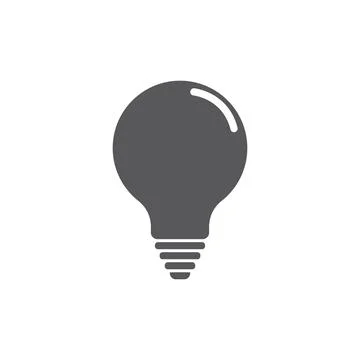 Simple flat 10eps vector illustration of a grey bulb icon, sign, or symbol Stock Illustration