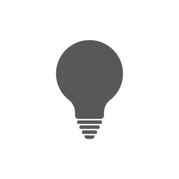 Simple flat 10eps vector illustration of a grey bulb icon, sign, or symbol Stock Illustration