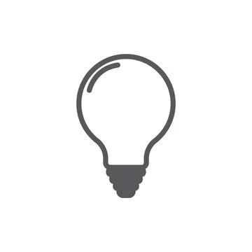 Simple flat 10eps vector illustration of a grey line art bulb icon Stock Illustration