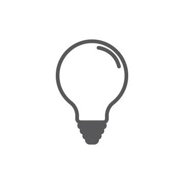 Simple flat 10eps vector illustration of a grey line art bulb icon Stock Illustration