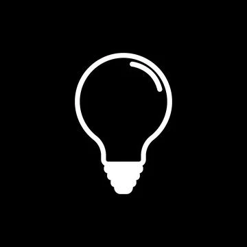 Simple flat 10eps vector illustration of a white line art bulb icon Illustrazione stock