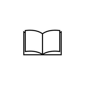 Simple flat 10eps vector illustration of a black line art open book icon Stock Illustration