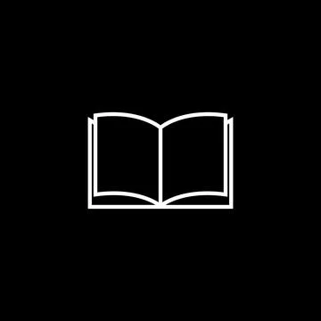 Simple flat 10eps vector illustration of a white line art open book icon Stock Illustration