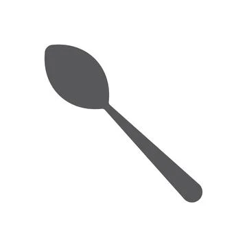 Simple flat 10eps vector illustration of a grey spoon icon Stock Illustration