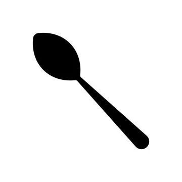 Simple flat 10eps vector illustration of a black spoon icon Stock Illustration