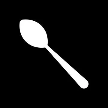 Simple flat 10eps vector illustration of a white spoon icon Stock Illustration