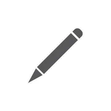 Simple flat 10eps vector illustration of a grey pencil icon Stock Illustration
