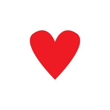 Simple flat 10eps vector illustration of a red heart icon, or sign Stock Illustration