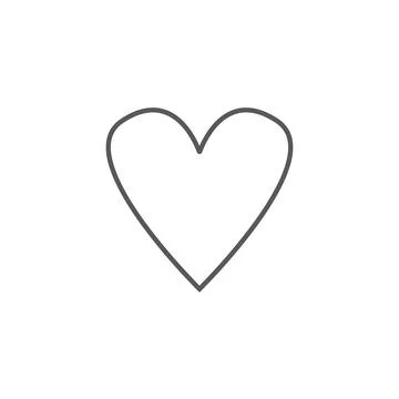 Simple flat 10eps vector illustration of a grey line art heart icon, or sign Stock Illustration
