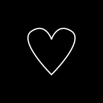 Simple flat 10eps vector illustration of a white line art heart icon, or sign Stock Illustration