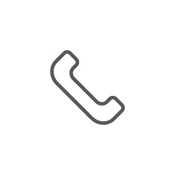 Simple flat 10eps vector illustration of a grey line art phone or telephone icon Stock Illustration