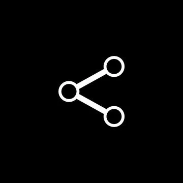 Simple flat 10eps vector illustration of a white line art share icon Stock Illustration