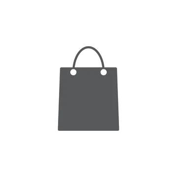 Simple flat 10eps vector illustration of a creative grey shopping bag icon Stock Illustration