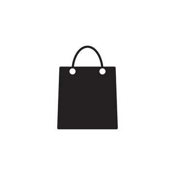 Simple flat 10eps vector illustration of a creative black shopping bag icon Stock Illustration