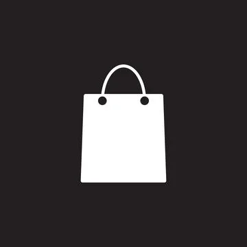 Simple flat 10eps vector illustration of a creative white shopping bag icon Stock Illustration