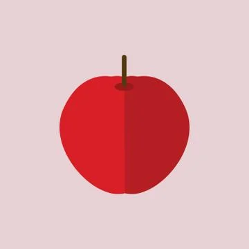 Simple Flat Apple Vector Illustration 库存插图