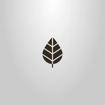 Simple flat art vector negative space sign of leaf of tree Stock Illustration