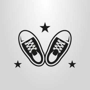 Simple flat art vector pictogram of a pair of sneakers Illustrazione stock